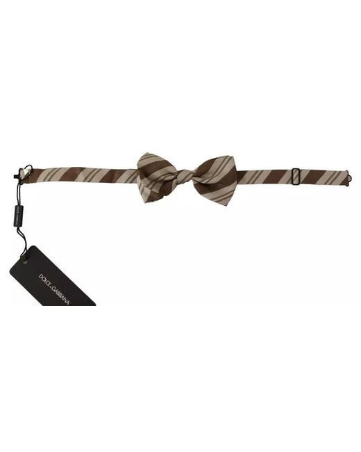 Dolce & Gabbana Black Patterned Adjustable Neck Bow Tie for men