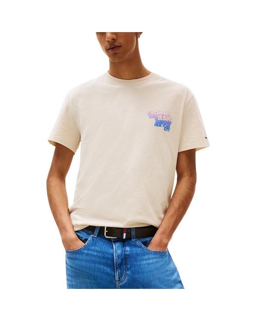 Tommy Hilfiger White Beige Recycled Cotton T for men