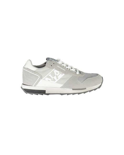 Napapijri White Gray Polyester Men Sneaker for men