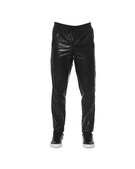Trussardi Black Lamb Leather Jeans & Pant for men