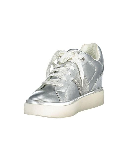U.S. POLO ASSN. White Silver Polyester Sneaker
