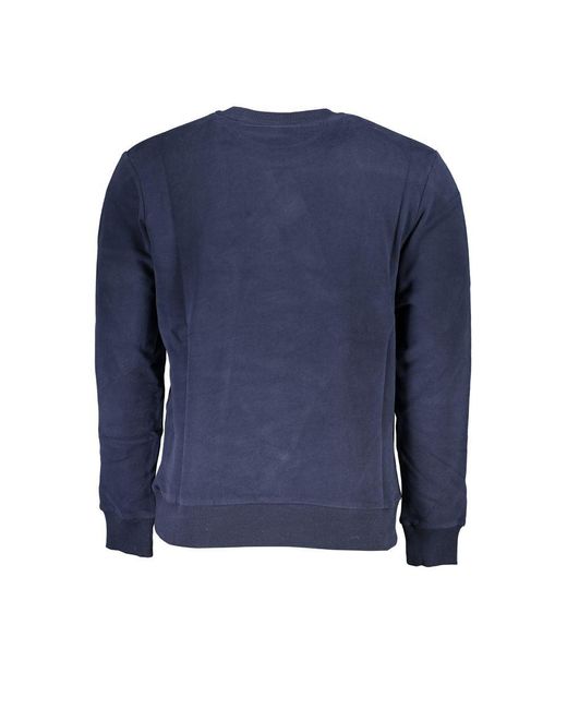 La Martina Blue Elegant Crew Neck Cotton Sweatshirt for men