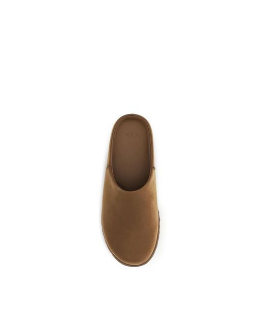 Ugg Brown Calf Leather Bos Taurus Mules for men