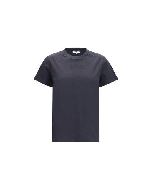 Ganni Blue Black Cotton T