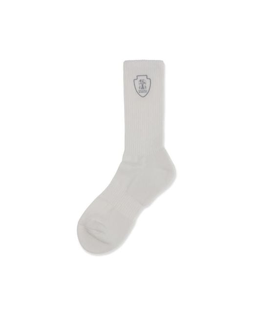 Brunello Cucinelli White Cotton Socks for men