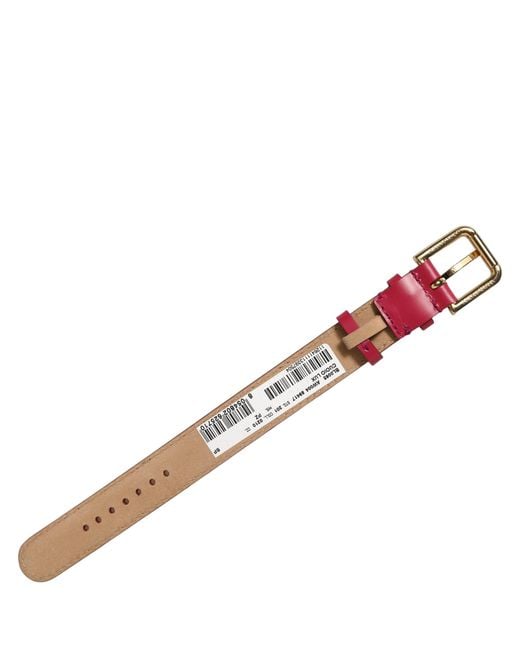 Dolce & Gabbana Red Calfskin Leather Gold Buckle Belt Strap Bracelet
