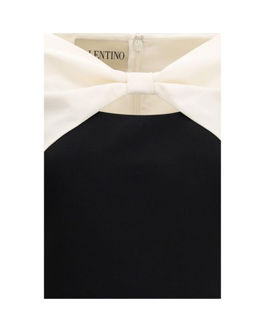 Valentino Black Fleece Wool Cocktail Dress