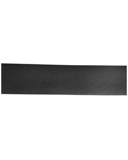 Dolce & Gabbana Black Leather Side Rings Brass Buckle Belt for men