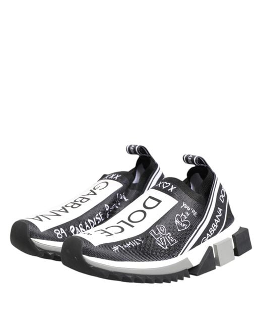 Dolce & Gabbana White Slipon Sneakers