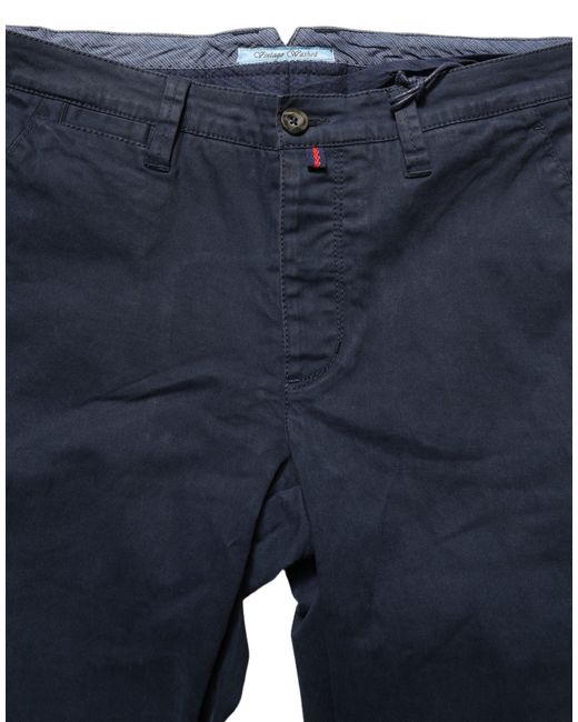 Domenico Tagliente Navy Blue Skinny Chino Mid Waist Men Pants for men