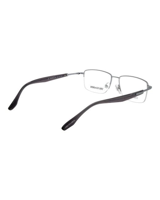 Trussardi Metallic Silver Titanium Glasses (frames) for men