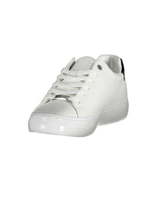 Calvin Klein White Bianco Pelle Sneaker