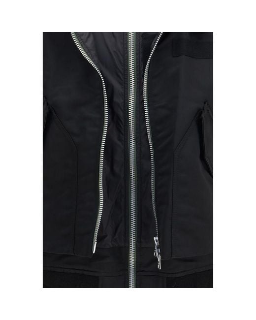 Sacai Black Cotton Bomber for men