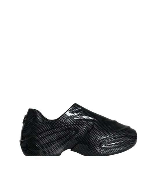 Dolce & Gabbana Black Foiled Rubber Toy Low Top Sneakers Shoes for men