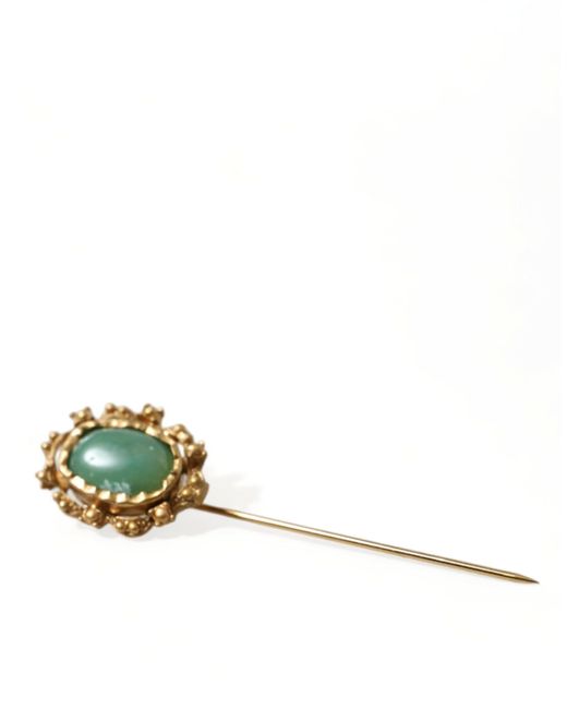 Dolce & Gabbana Metallic Elegant-Tone Gemstone Pin Brooch for men