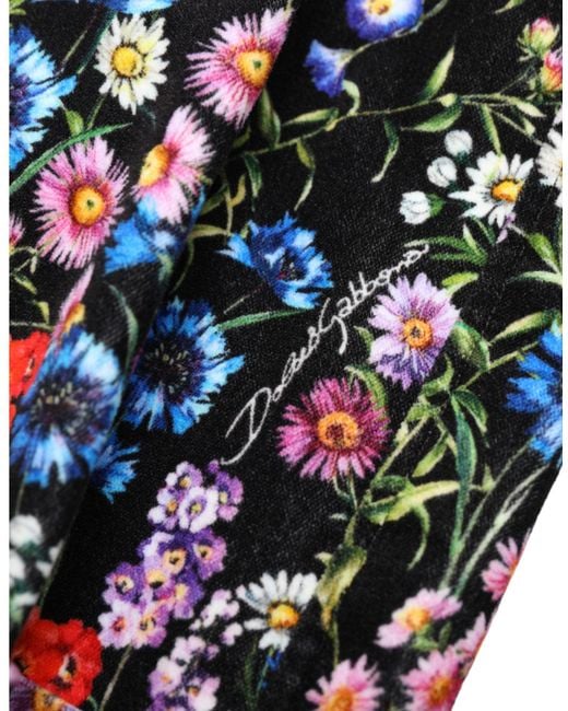Dolce & Gabbana Black Floral High Waist Hot Pants Shorts