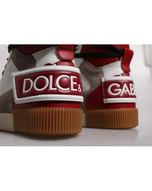 Dolce & Gabbana Brown Leather High Top Sneakers Shoes for men