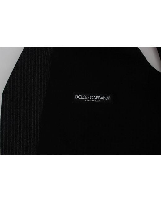 Dolce & Gabbana Black Striped Formal Vest for men
