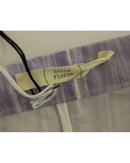Licia Florio Viscose Above-knee Wrap Skirt Purple Gss10163