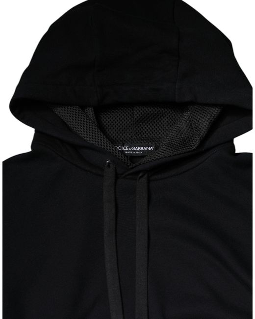 Dolce & Gabbana Black Hooded Pullover Sweatshirt Sweater for men