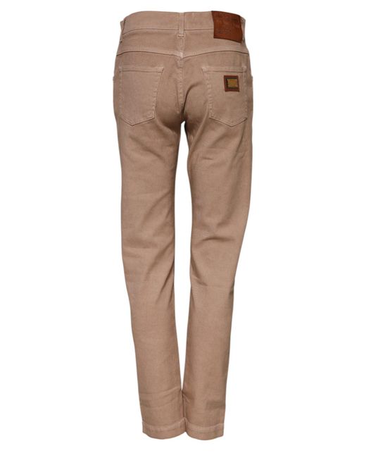 Dolce & Gabbana Natural Brown Cotton Boyfriend Denim Trousers Jeans for men