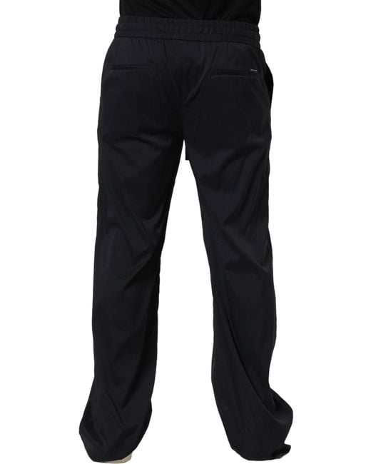 Dolce & Gabbana Black Nylon Straight Jogger Sweatpants Pants for men