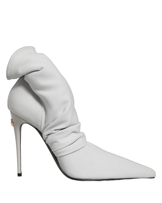 Dolce & Gabbana Gray Stretch Socks Heels Ankle Boots Shoes Viscose Nylon Elastane