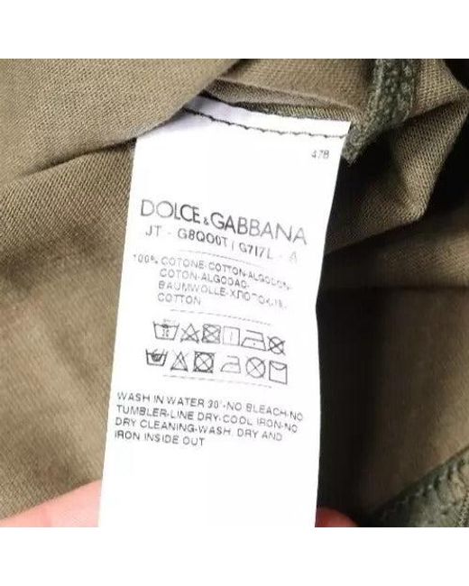 Dolce & Gabbana Green Camouflage Tshirt Short Sleeve Crew Neck for men