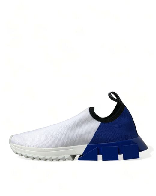 Dolce & Gabbana Blue Leather Logo Low Top Sneakers Shoes for men