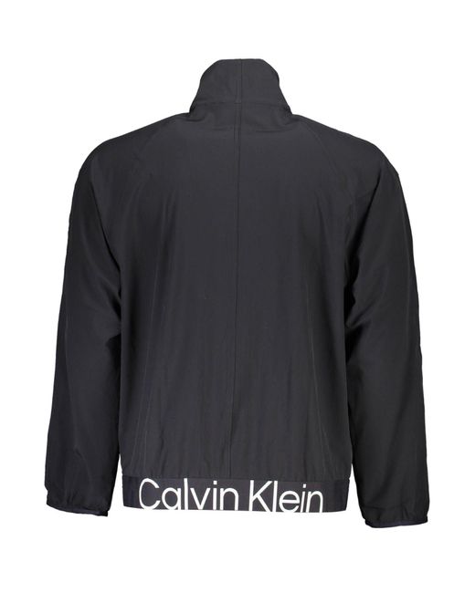 Calvin Klein Black Sleek Tech Fabric Sweater With Contrasting Accents for men