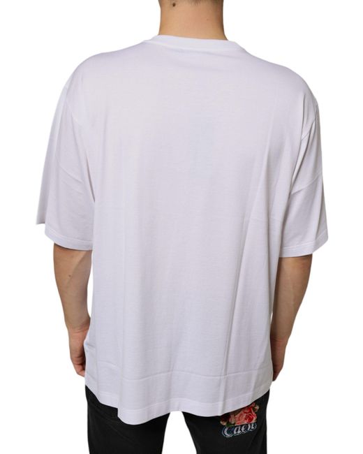 Dolce & Gabbana White Metal Dg Logo Cotton Short Sleeves T-Shirt for men