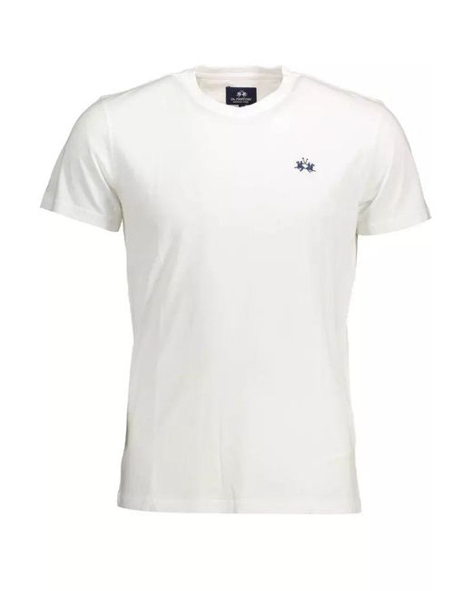 La Martina White Cotton T-shirt for men