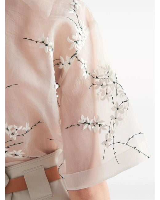 Prada White Floral
