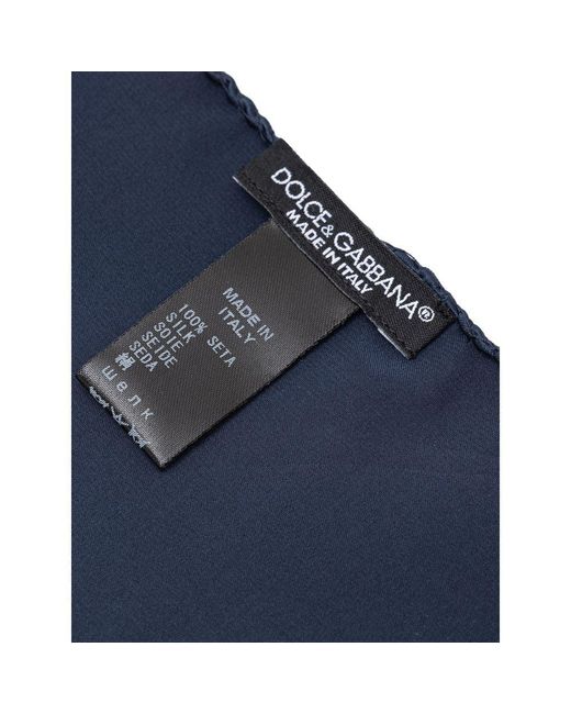 Dolce & Gabbana Blue Silk Pocket Square for men