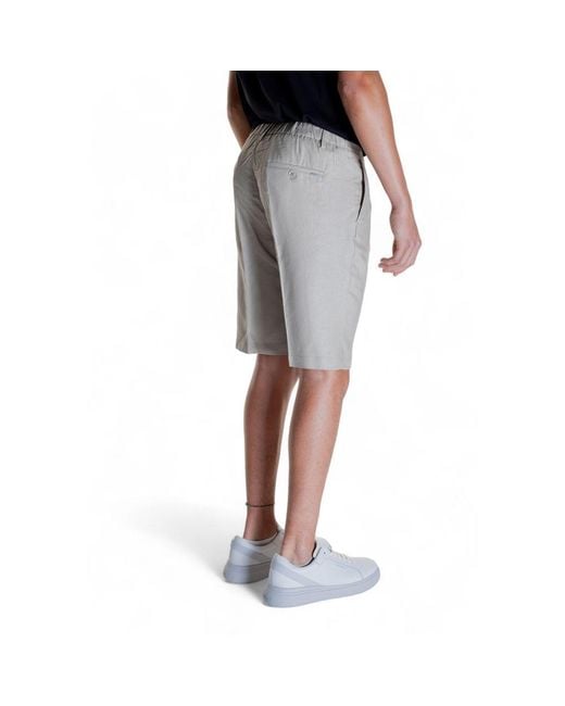 Antony Morato Blue Beige Linen Bermuda Shorts for men