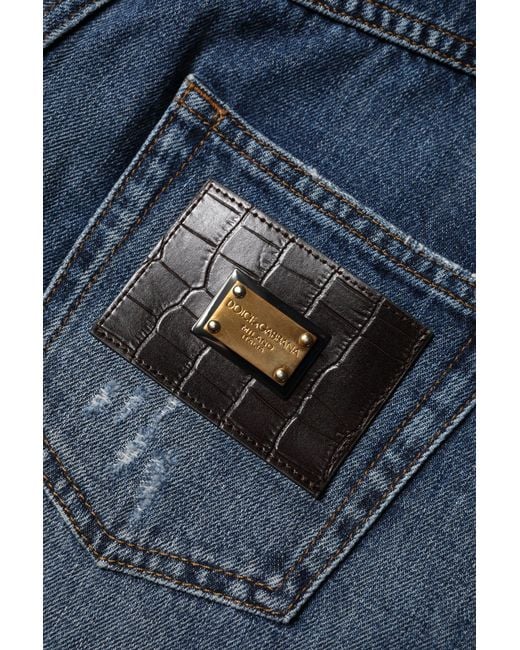 Dolce & Gabbana Blue Distressed Denim Shorts