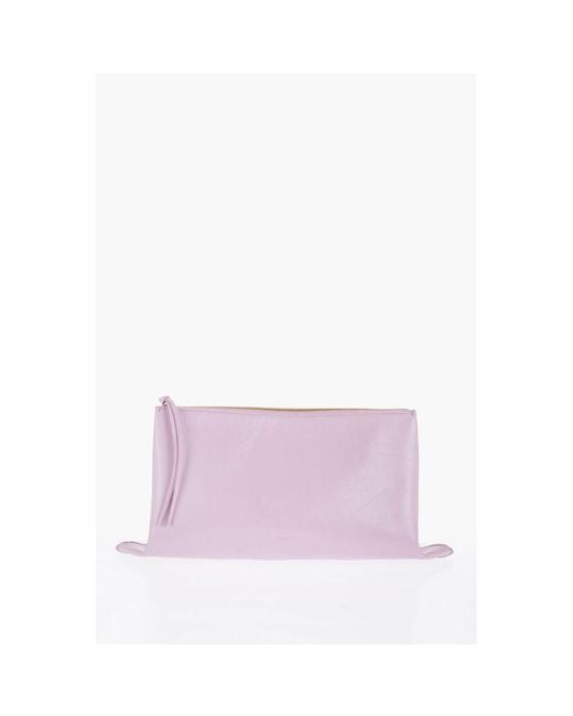 Jil Sander Purple Multicolor Cowhide Clutch Bag