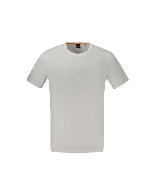 Boss Gray Cotton T-Shirt for men