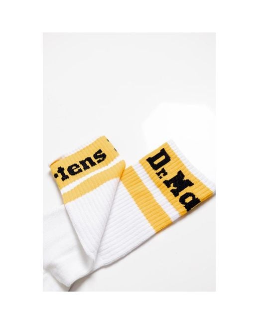 Dr. Martens White Polyester Socks