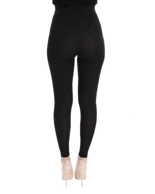 Dolce & Gabbana Black Elegant High Waist Virgin Wool Legging