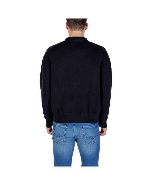Tommy Hilfiger Blue Black Recycled Cotton Cardigan for men