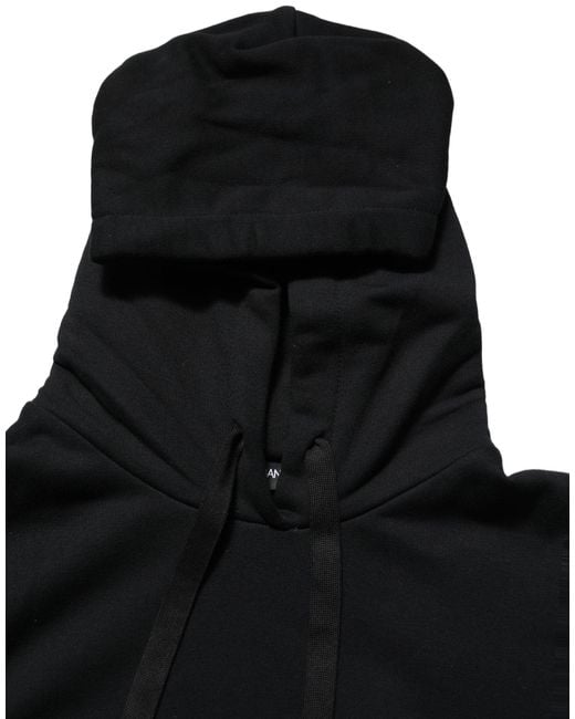 Dolce & Gabbana Blackwhite Appliqué Hooded Sweatshirt Sweater