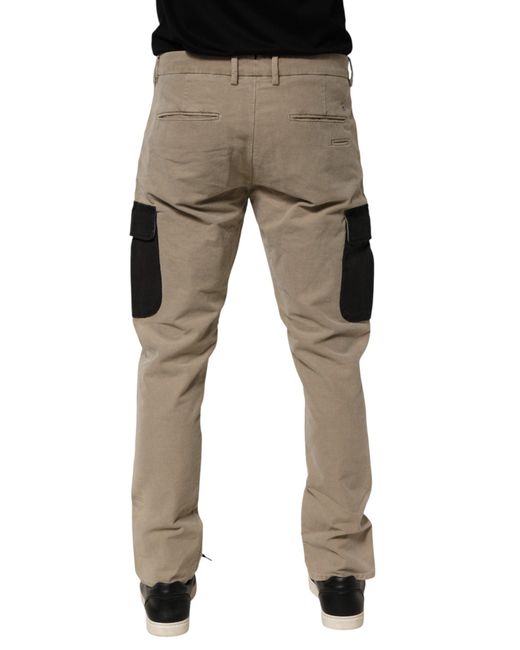 AT.P.CO Natural Beige Mid Waist Skinny Men Cargo Chino Trouser Pants for men