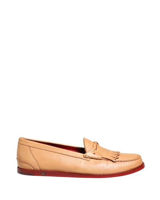 Dolce & Gabbana Pink Tassel Leather Slip On Loafers Shoes for men