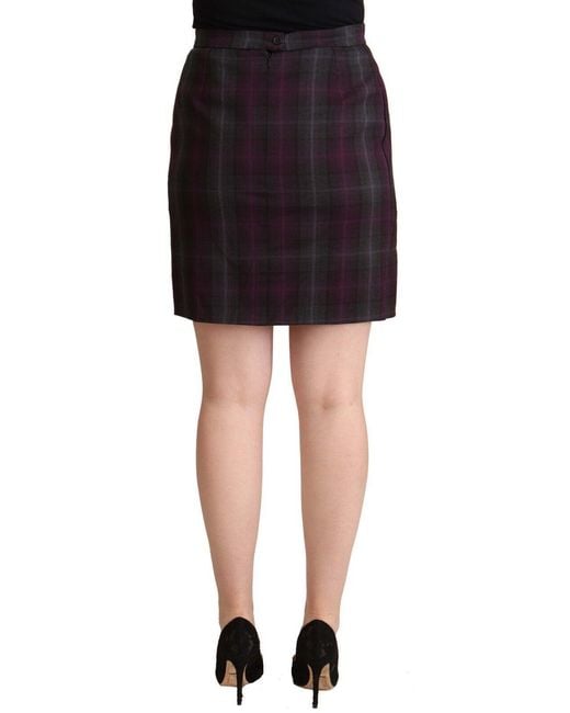 Bencivenga Black Multicolor Checkered Ruffle High Waist Mini Skirt