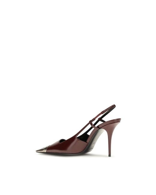 Saint Laurent Brown Bordeaux Calf Leather Bos Taurus High Heel Pumps