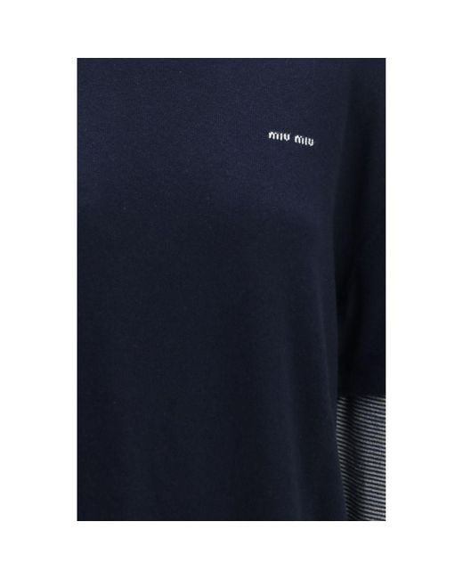 Miu Miu Blue Wool Oves Aries Sweatshirt