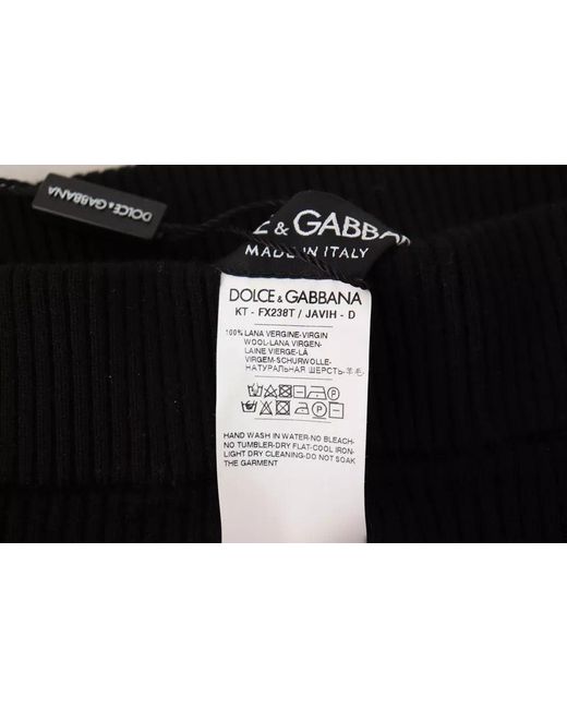 Dolce & Gabbana Black High Waist Stretch Pants Tights
