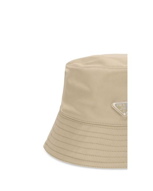 Prada Natural Beige Polyamide Bucket Hat for men