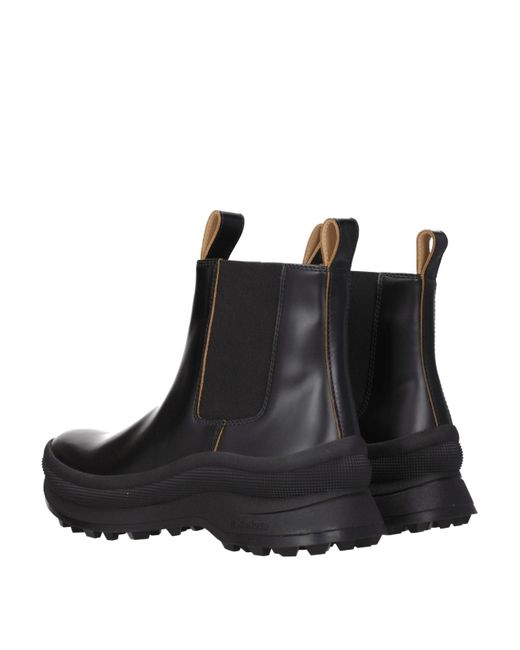 Jil Sander Black Leather Ankle Boots for men